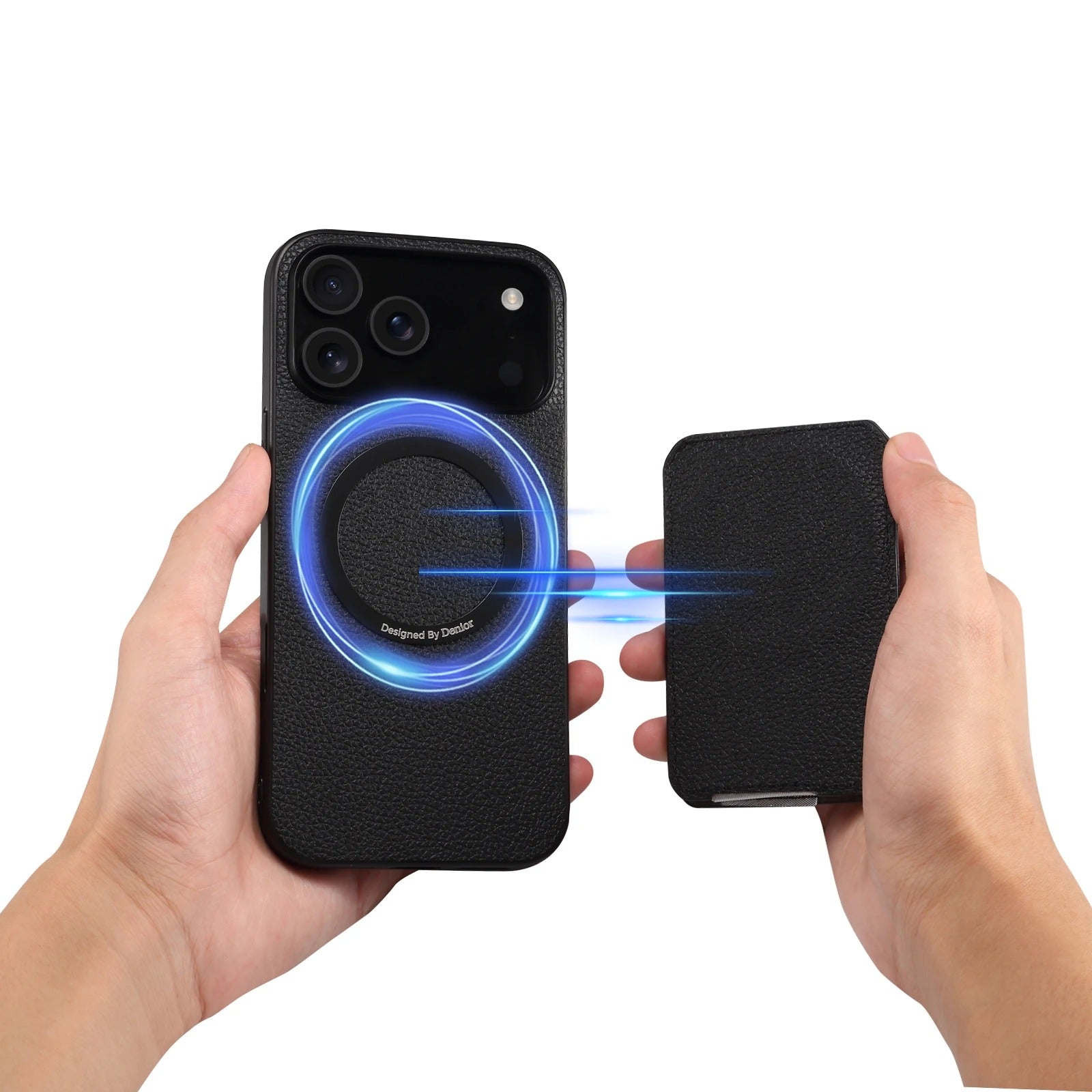 Luxury iPhone Business Leather Case — Shock-Absorbing Back Cover with Bracket Slot, Slim Professional Design for Work and Everyday Protection