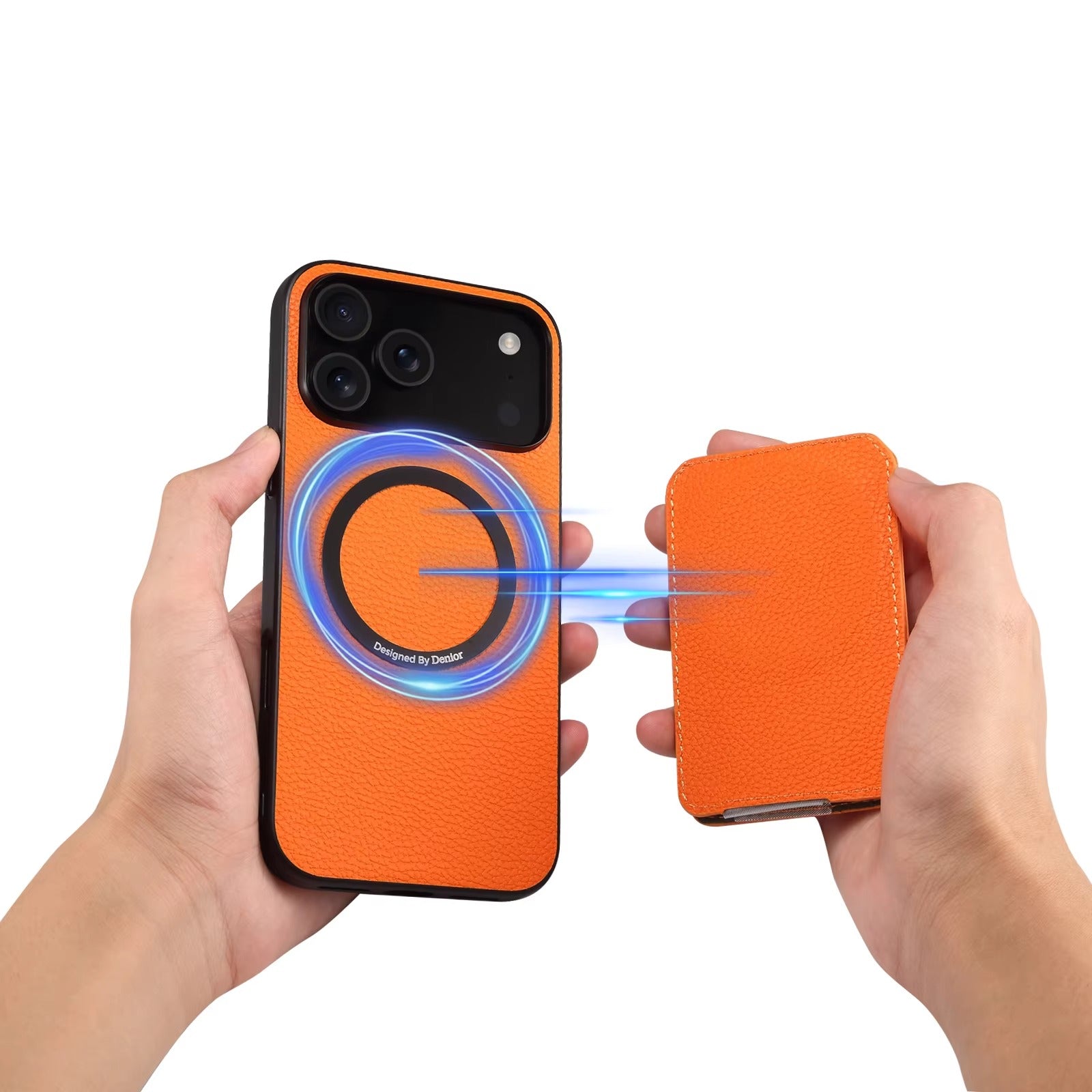 Luxury iPhone Business Leather Case — Shock-Absorbing Back Cover with Bracket Slot, Slim Professional Design for Work and Everyday Protection