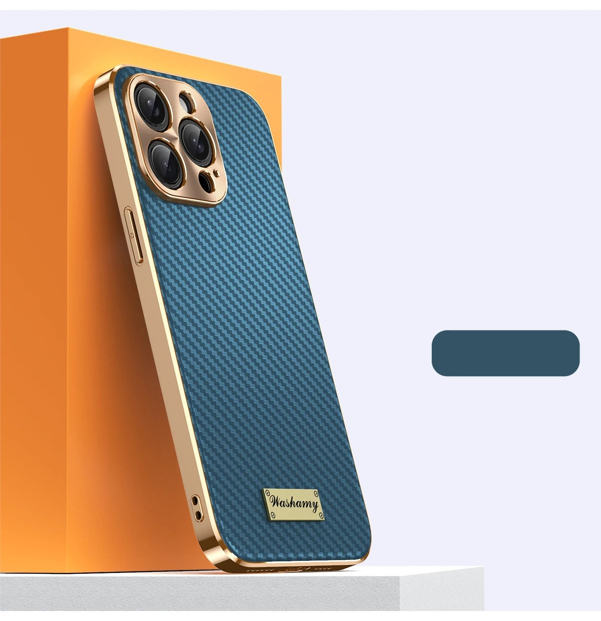 Luxury iPhone Case 3D Carbon Fiber Leather Cover — Plated Finish, Alloy Metal Lens Protection, Shockproof Non-Slip Design, Dustproof and Anti-Fingerprint