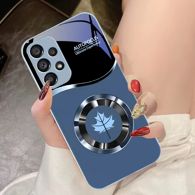 Luxury iPhone Case Circle Orchid Design — Tempered Glass Back Cover with TPU Frame, Slim Shockproof Protection, Anti-Fingerprint Scratch-Resistant Finish