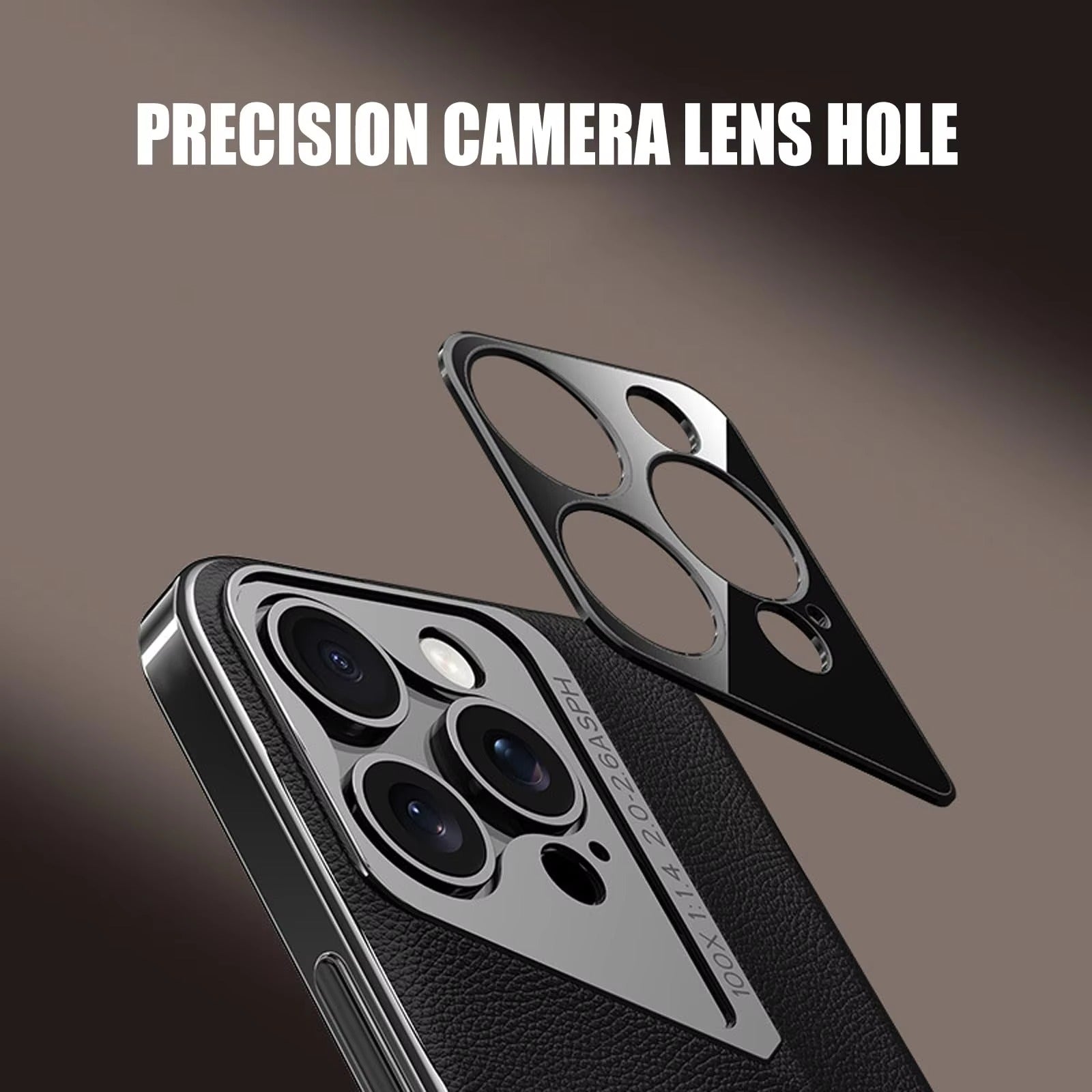 Luxury iPhone Case MagSafe Compatible Camera Lens Protection — Vegan PU Leather Cover, Electroplated Metal Frame, Slim Drop-Proof Business Style