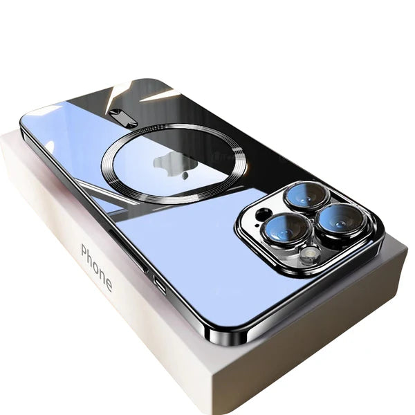 Luxxury iPhone Case MagSafe Compatible Clear Back Cover — Soft TPU Plating, Magnetic Wireless Charging, Slim Shockproof Design, Scratch-Resistant Protectionvvvvv