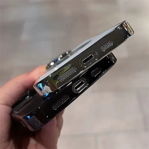 Luxury iPhone Case Transparent Magnetic Frameless Cover — Aluminum Alloy Frame, Slim Anti-Drop Shockproof Design, Scratch-Resistant Non-Slip Finish