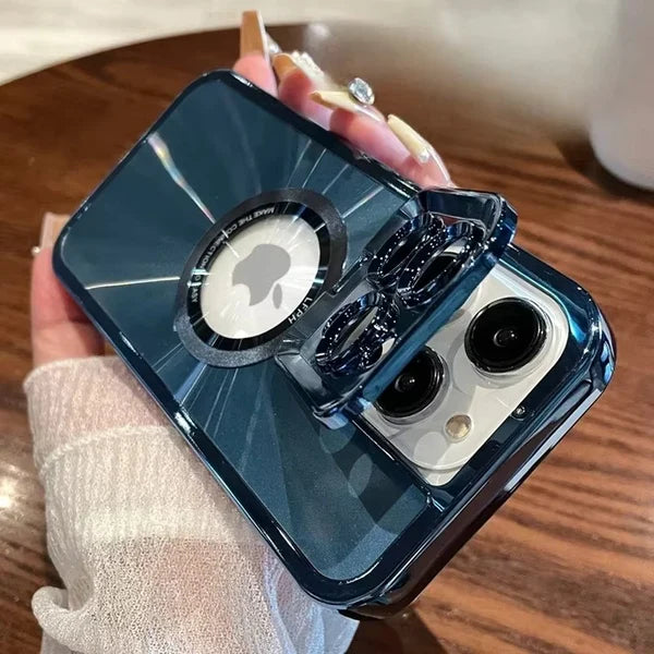 Luxury iPhone Case Transparent Magnetic Frameless Cover — Aluminum Alloy Frame, Slim Anti-Drop Shockproof Design, Scratch-Resistant Non-Slip Finish