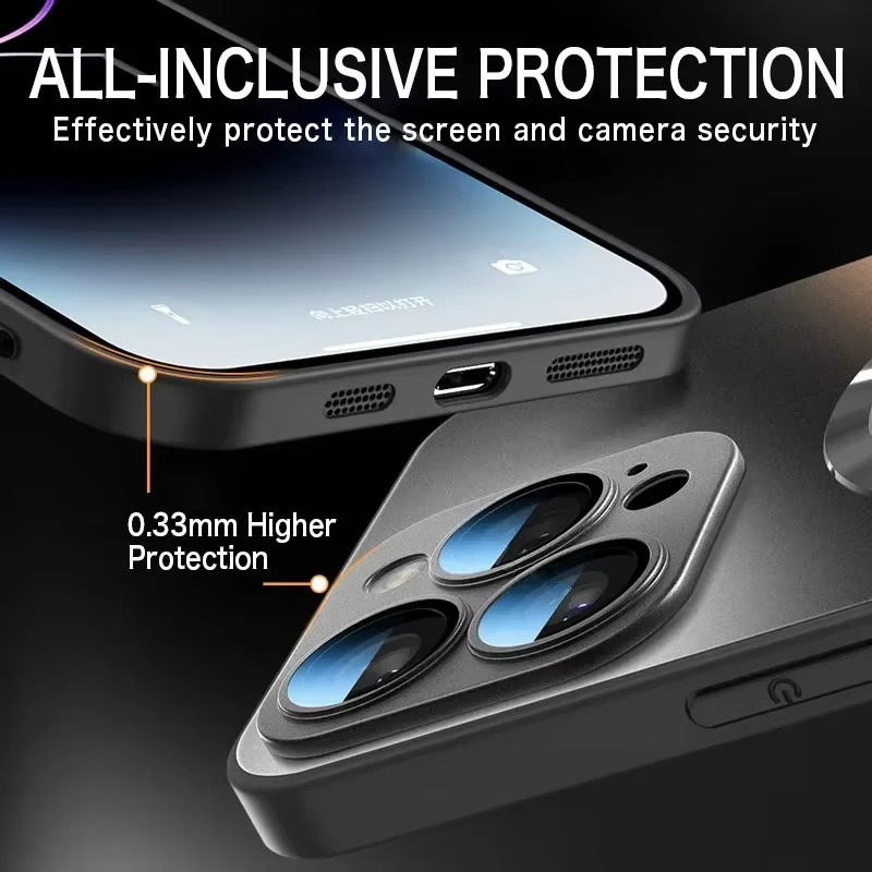 Luxury iPhone Case MagSafe Compatible Matte Cover — Magnetic Shockproof Design with Camera Protection, Wireless Charging Support, Slim Anti-Fingerprint Finish