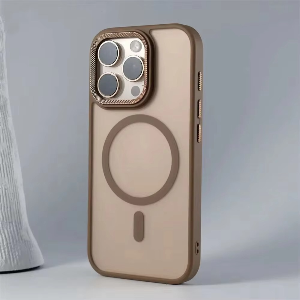 Luxury iPhone Case MagSafe Compatible Shockproof Cover — Matte PC, Spiricle Camera Protection, Anti-Fingerprint, Anti-Scratch, Dustproof, Transparent