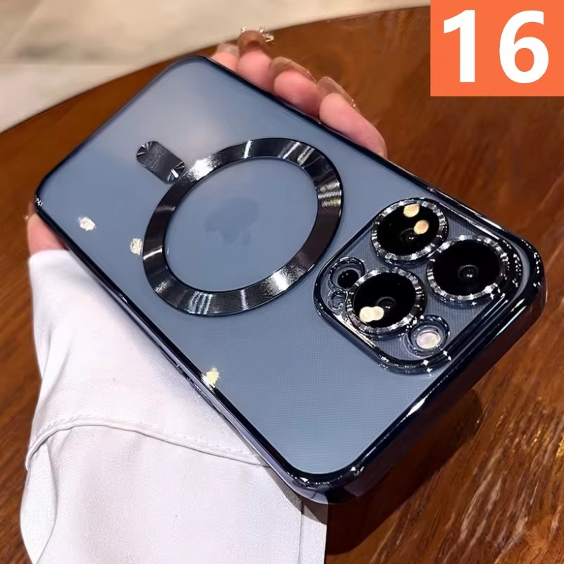 Luxury iPhone Case MagSafe Compatible — Magnetic Plating Cover, Transparent, Shockproof, Anti-Fingerprint, Anti-Scratch, Dustproof, Wireless Charging