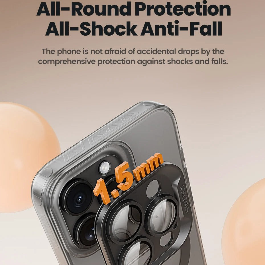 Luxury iPhone Case MagSafe Compatible — Matte Magnetic Wireless Charging, Shockproof Full Coverage with Lens Protection, Transparent Cover