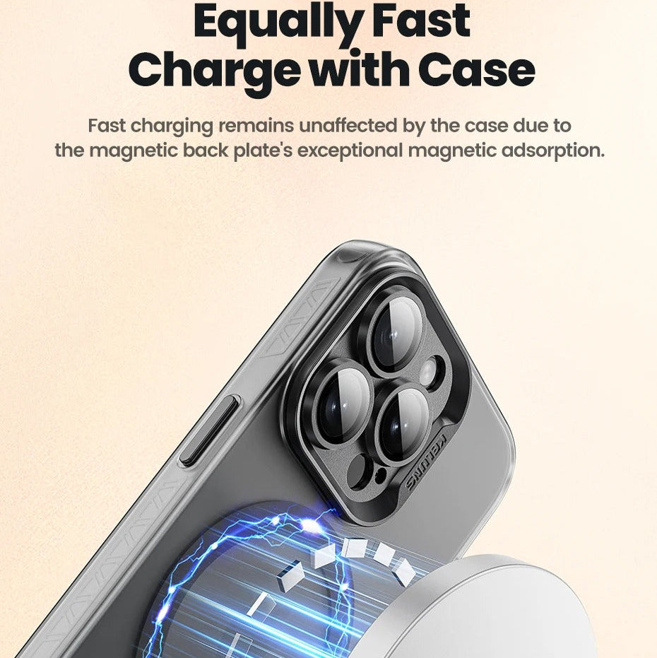 Luxury iPhone Case MagSafe Compatible — Matte Magnetic Wireless Charging, Shockproof Full Coverage with Lens Protection, Transparent Cover