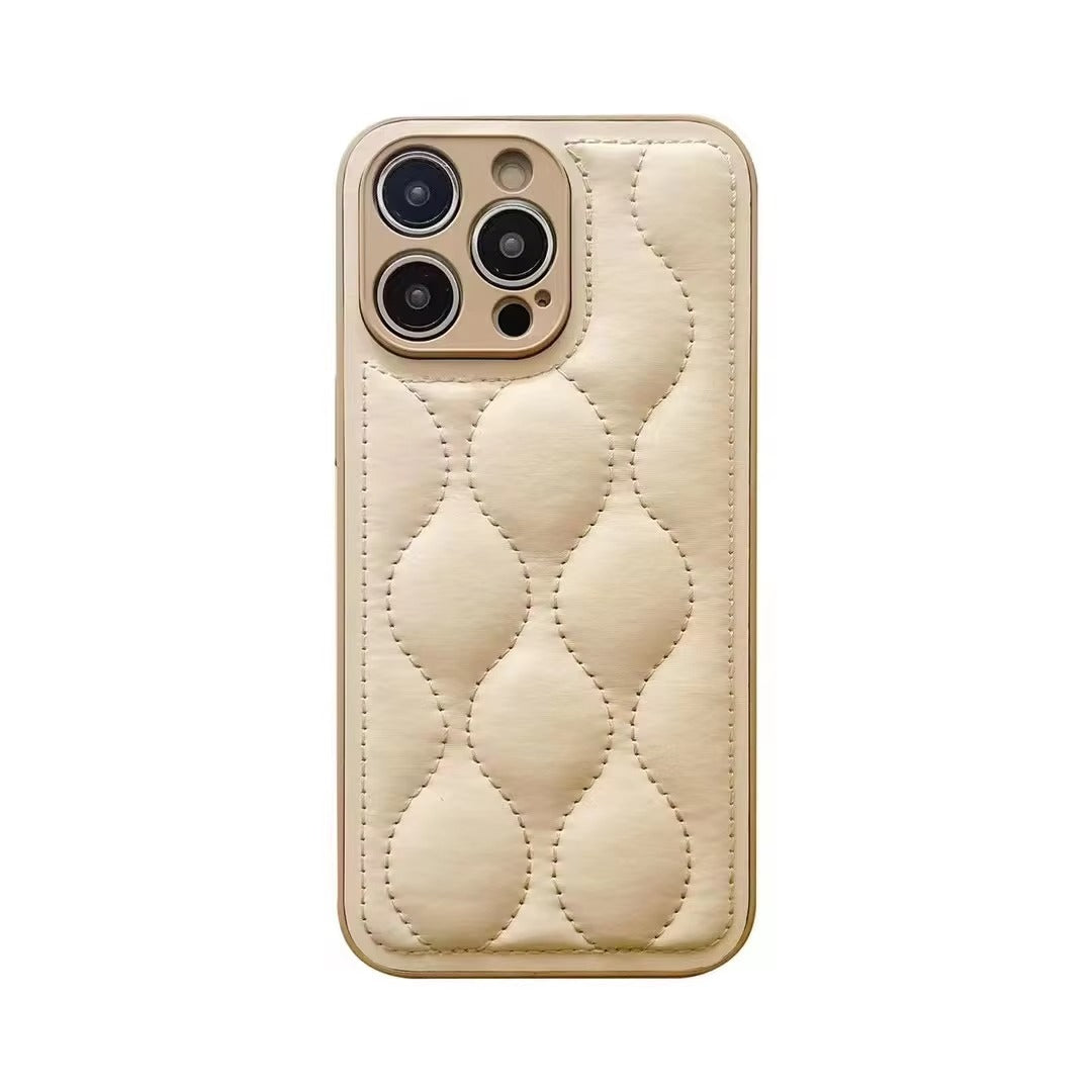 Luxury iPhone Case Retro Chocolate Water Ripple Design — Geometric Art Pattern, Cute Shockproof Full Coverage, Anti-Fingerprint Scratch-Resistant Cover