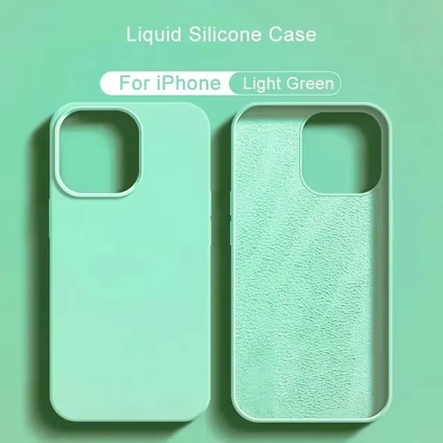 Luxury iPhone Case Shockproof Liquid Silicone Bumper — Soft Cover Protective Shell, Lightweight Anti-Scratch Design, Full Edge Protection