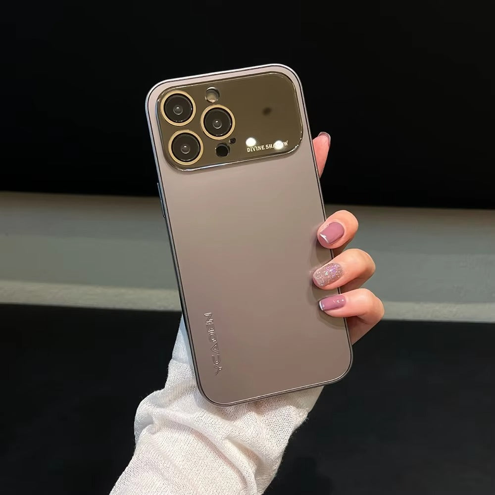 Luxury iPhone Case Slim Shockproof Screen Protection — Large Window Matte Electroplated Cover, Anti-Fingerprint TPU Design, Scratch-Resistant Full Protection