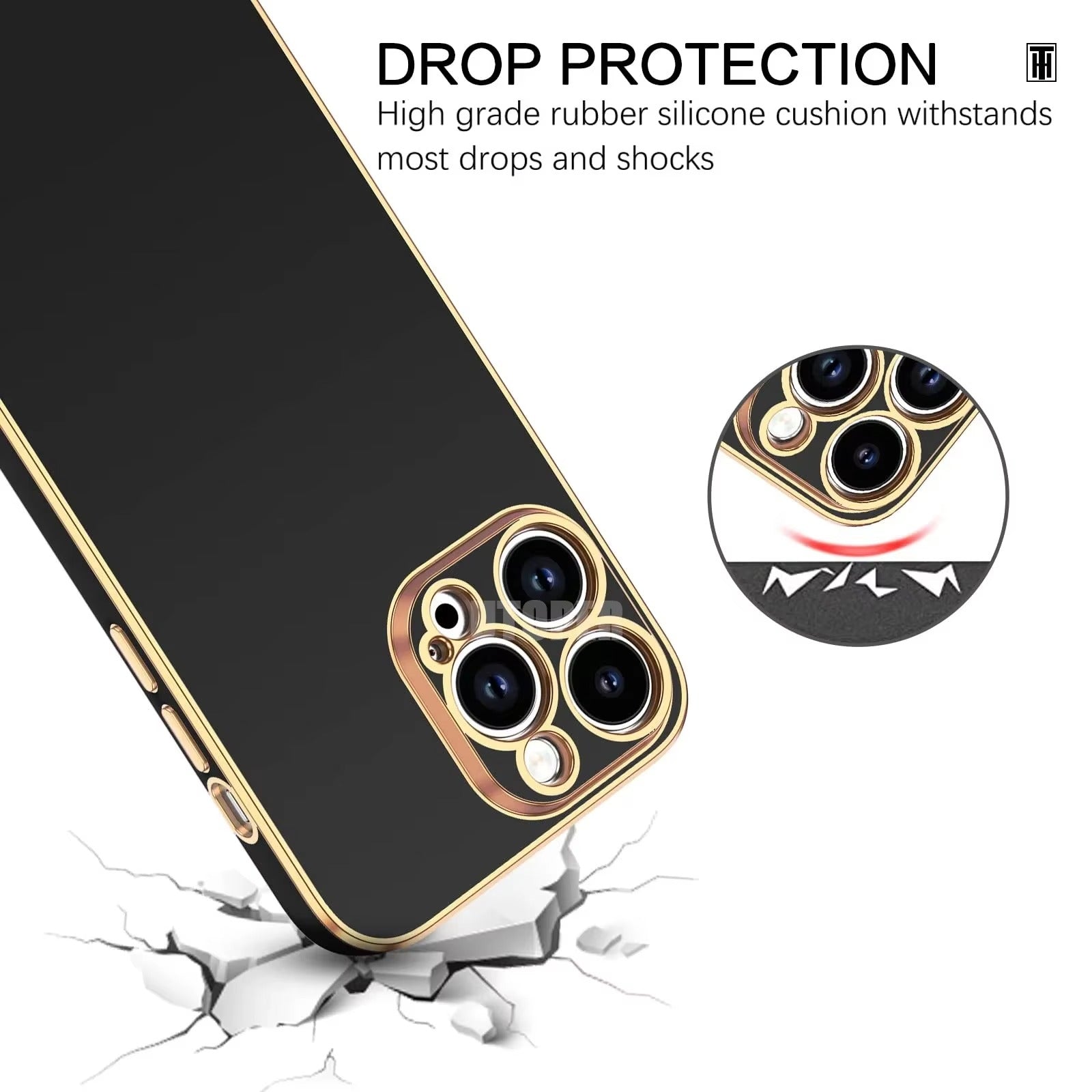 Luxury iPhone Case Soft Silicone Plating Cover — Solid Color Design, Slim Shockproof Protection, Flexible Anti-Scratch Finish, Lightweight and Stylish