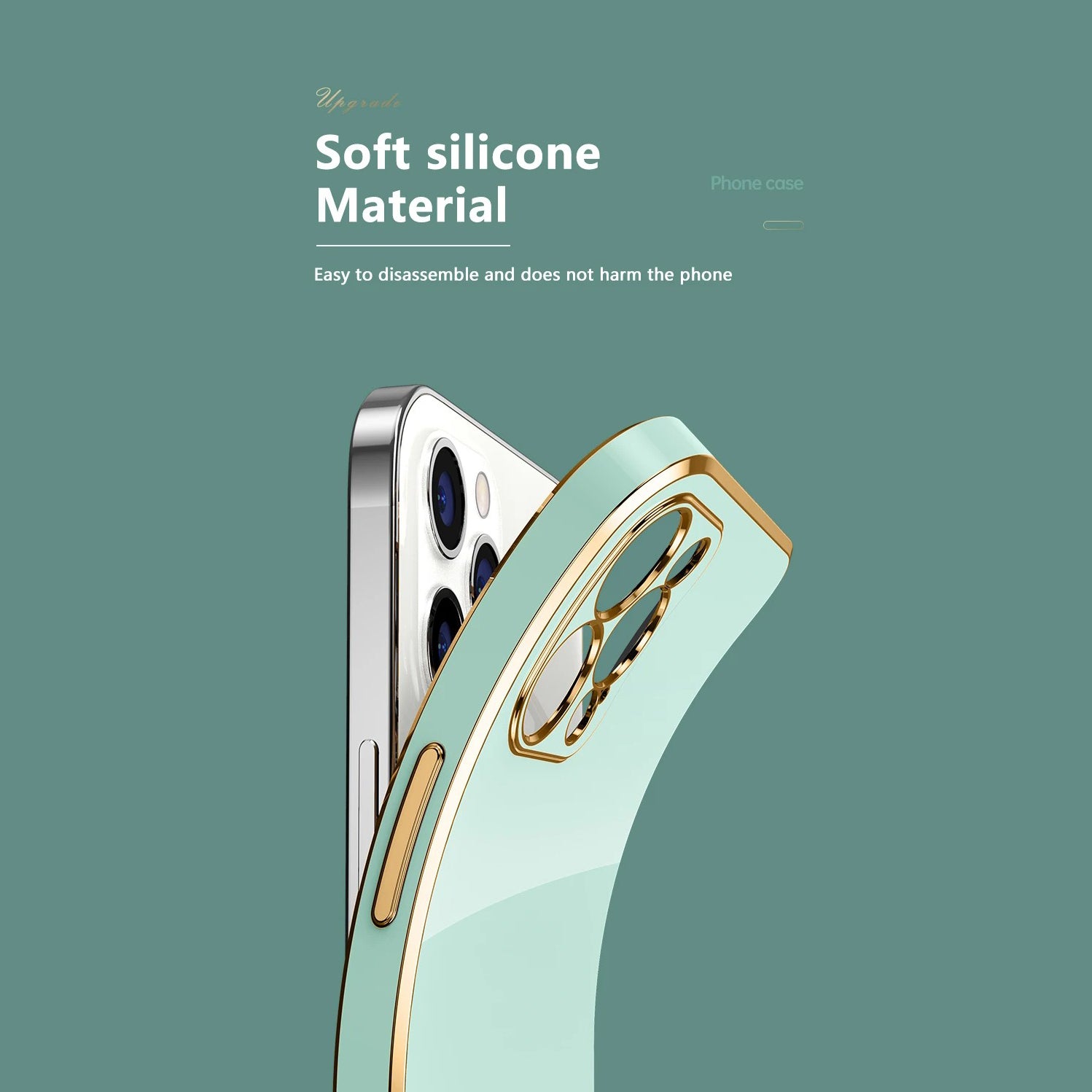 Luxury iPhone Case Soft Silicone Plating Cover — Solid Color Design, Slim Shockproof Protection, Flexible Anti-Scratch Finish, Lightweight and Stylish