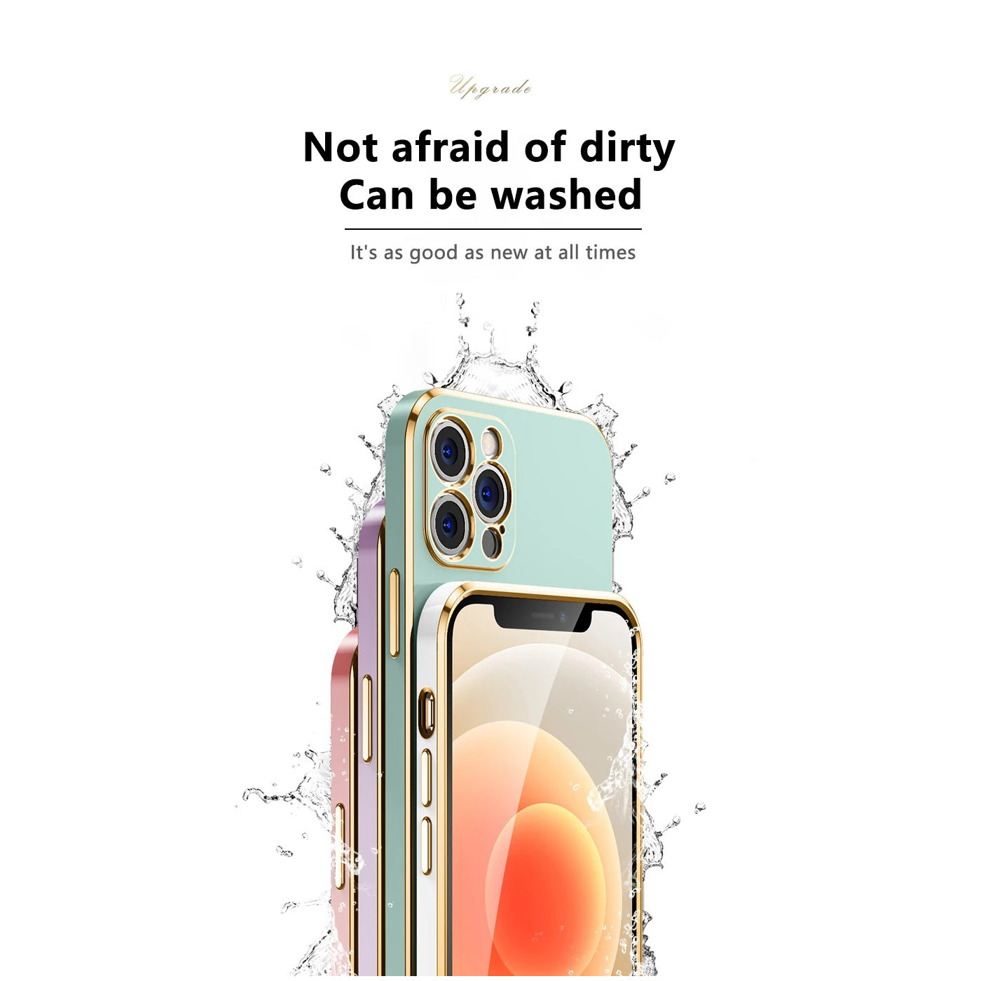 Luxury iPhone Case Soft Silicone Plating Cover — Solid Color Design, Slim Shockproof Protection, Flexible Anti-Scratch Finish, Lightweight and Stylish