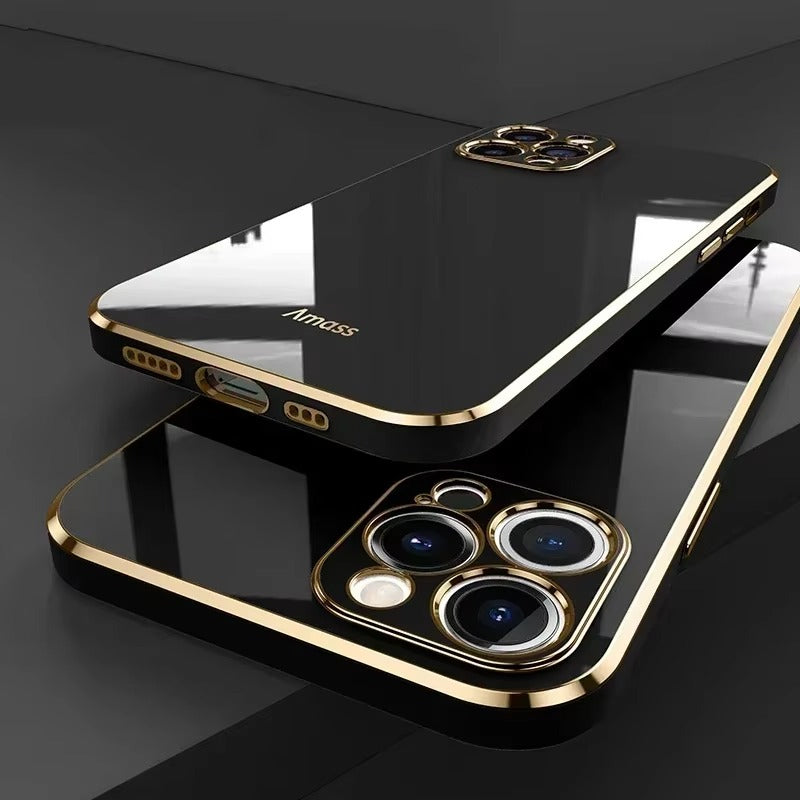 Luxury iPhone Case Solid Color Plating Cover — Soft Silicone Back, Slim Lightweight Design, Anti-Fingerprint Scratch-Resistant Finish, Stylish Minimalist Look