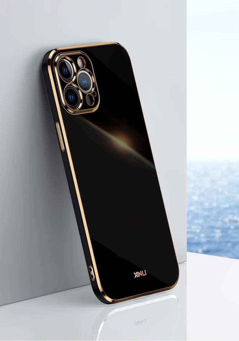 Luxury iPhone Case Solid Color Plating Cover — Soft Silicone Back, Slim Lightweight Design, Anti-Fingerprint Scratch-Resistant Finish, Stylish Minimalist Look