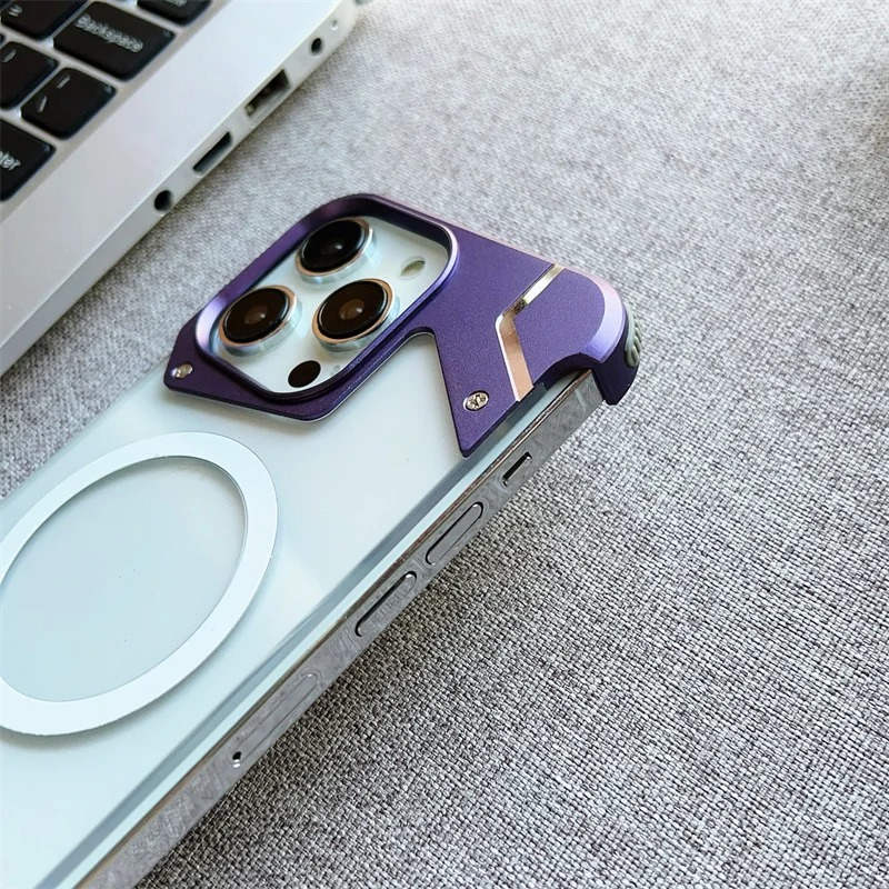 Luxury iPhone Case Transparent Magnetic Frameless Cover — Aluminum Alloy Frame, Slim Anti-Drop Shockproof Design, Scratch-Resistant Non-Slip Finish