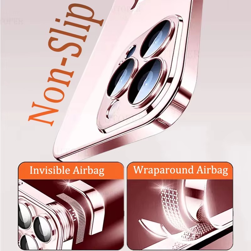 Luxury iPhone Case Transparent Plating Soft TPU Cover — Ultra-Thin Clear Design, HD Camera Lens Protection, Shockproof Anti-Fingerprint Scratch-Resistant Finish