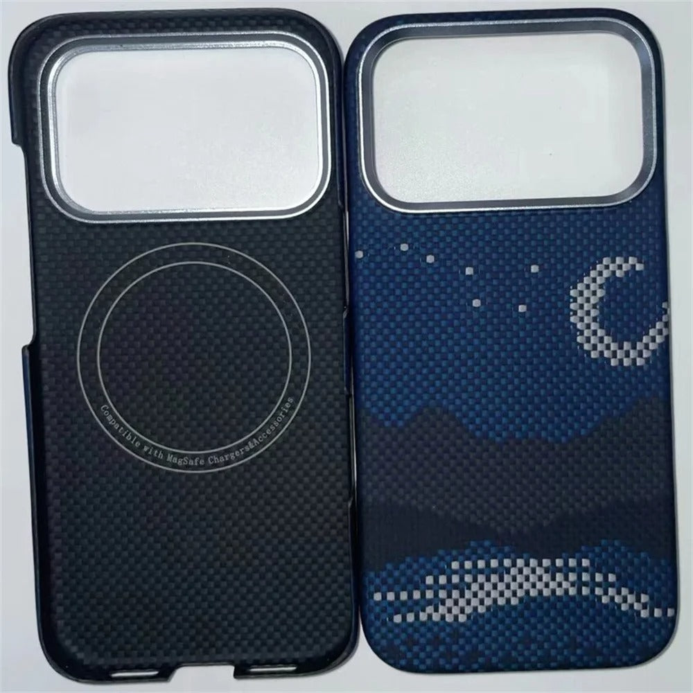 Luxury iPhone Case — Slim Aramid Fiber MagSafe Cover with Lightweight Case-Less Touch Feel and Durable Protective Design