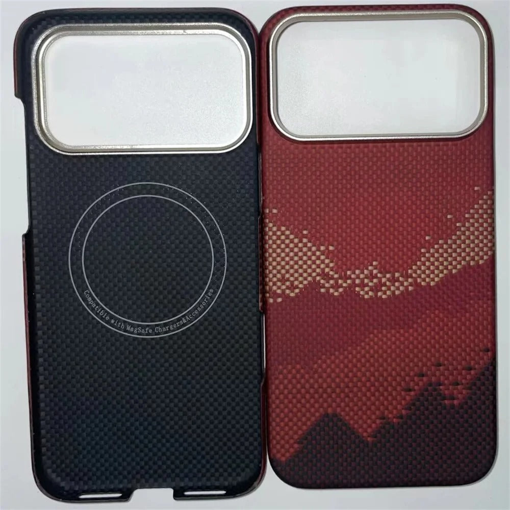 Luxury iPhone Case — Slim Aramid Fiber MagSafe Cover with Lightweight Case-Less Touch Feel and Durable Protective Design