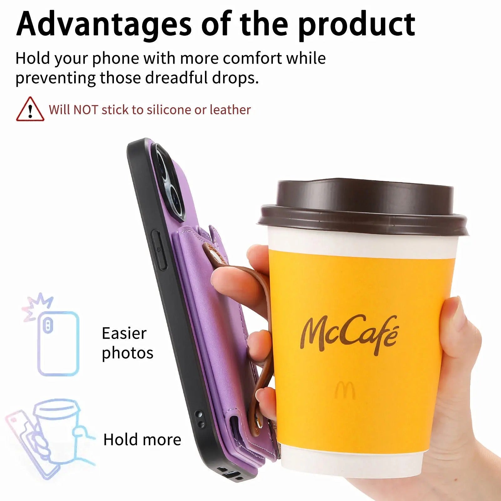 Luxury iPhone Detachable Zipper Wallet Case — Magnetic Flip Leather Cover with Card Slots, Wrist Strap, Kickstand Function, Full Body Shockproof Protection