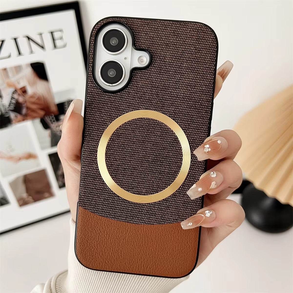 Luxury iPhone Fabric MagSafe Case — Ultra-Slim Business Cloth Cover with Magnetic Wireless Charging, Shockproof Anti-Fingerprint Scratch-Resistant Design