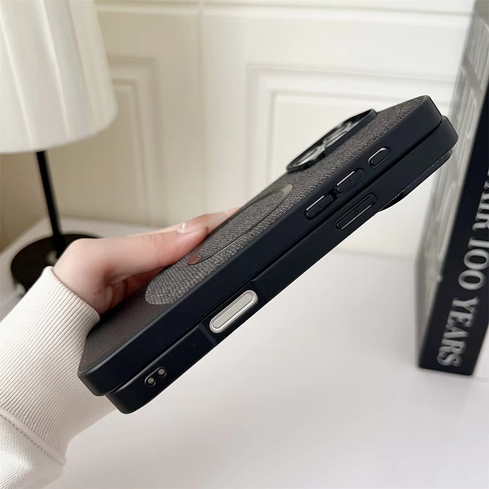 Luxury iPhone Fabric MagSafe Case — Ultra-Slim Business Cloth Cover with Magnetic Wireless Charging, Shockproof Anti-Fingerprint Scratch-Resistant Design