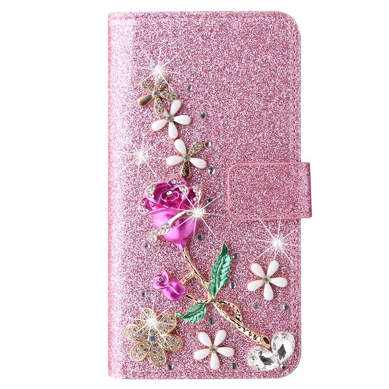 Luxury iPhone Flip Glitter Wallet Case — Bling Leather Book-Style Cover with Card Holder, Dual Layer Protection, Sparkling Design, Shockproof and Dustproof