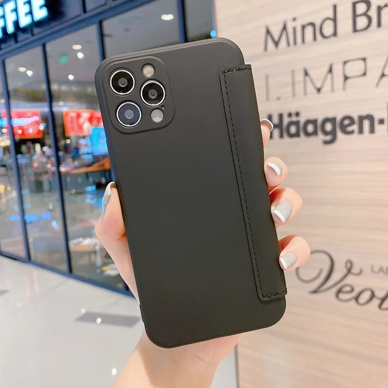 Luxury iPhone Flip Leather Wallet Case — Silicone Cover with Card Holder, Full Body Protection, Shockproof Durable Design, Stylish and Functional Phone Case