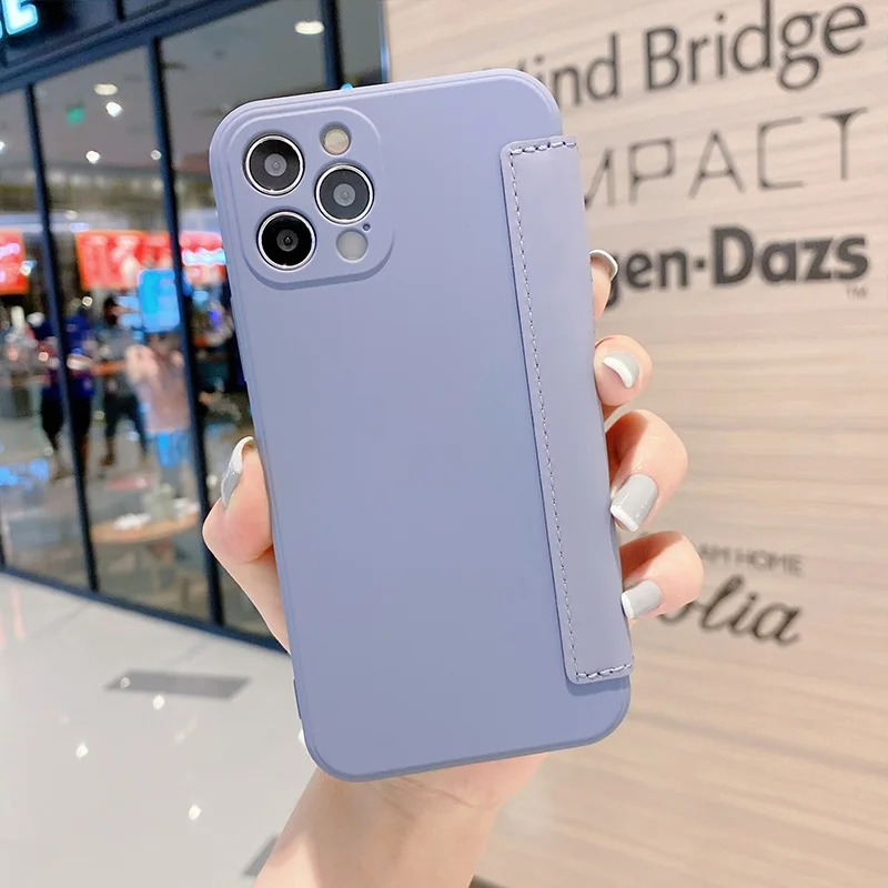 Luxury iPhone Flip Leather Wallet Case — Silicone Cover with Card Holder, Full Body Protection, Shockproof Durable Design, Stylish and Functional Phone Case