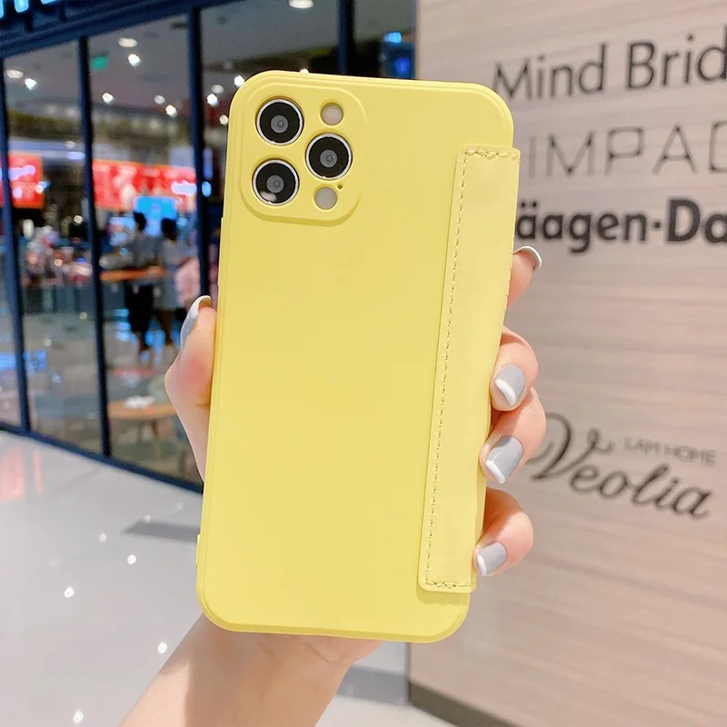 Luxury iPhone Flip Leather Wallet Case — Silicone Cover with Card Holder, Full Body Protection, Shockproof Durable Design, Stylish and Functional Phone Case