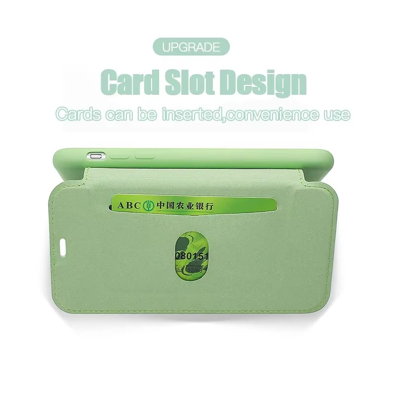 Luxury iPhone Flip Leather Wallet Case — Silicone Cover with Card Holder, Full Body Protection, Shockproof Durable Design, Stylish and Functional Phone Case