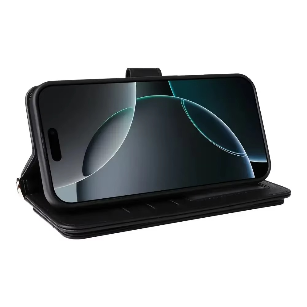 Luxury iPhone Flip Wallet Case — Leather Cover with Card Holder, Shockproof Protective Design, Stylish Full Body Phone Case with Added Functionality