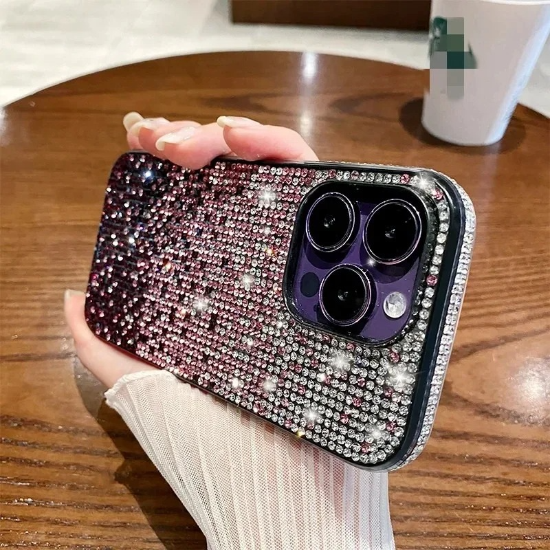 Luxury iPhone Glitter Diamond Case — Ultra-Thin Sparkling Cover, Slim Lightweight Design, Shockproof Anti-Fingerprint Scratch-Resistant Protective Finish