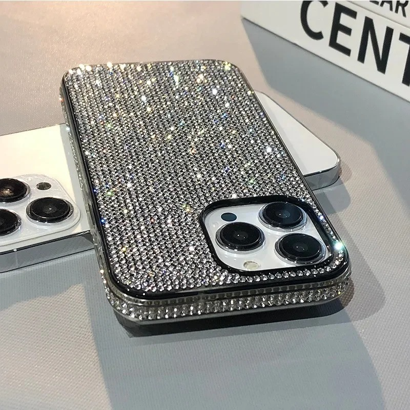 Luxury iPhone Glitter Diamond Case — Ultra-Thin Sparkling Cover, Slim Lightweight Design, Shockproof Anti-Fingerprint Scratch-Resistant Protective Finish