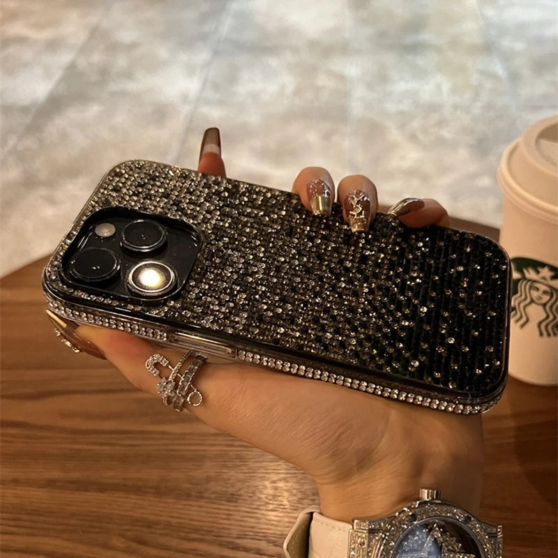 Luxury iPhone Glitter Diamond Case — Ultra-Thin Sparkling Cover, Slim Lightweight Design, Shockproof Anti-Fingerprint Scratch-Resistant Protective Finish