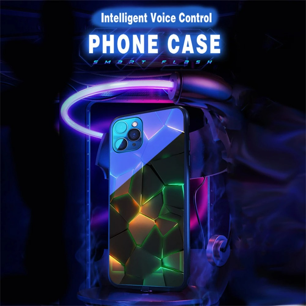Luxury iPhone LED Luminous Case — Smart Voice-Activated Light Up Back Cover, Stylish Shockproof Design, Durable Protective Finish