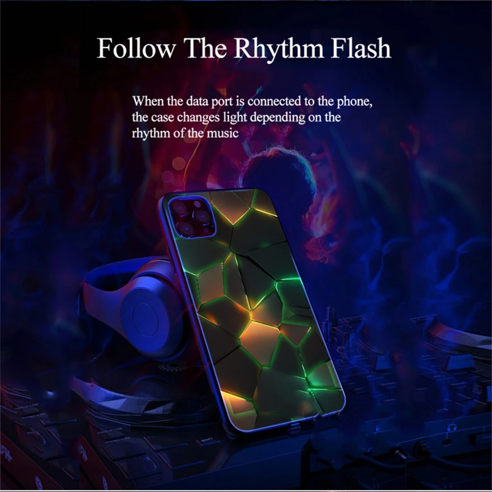Luxury iPhone LED Luminous Case — Smart Voice-Activated Light Up Back Cover, Stylish Shockproof Design, Durable Protective Finish