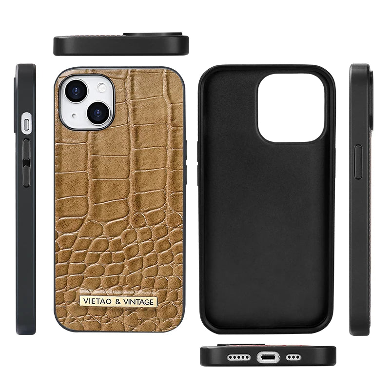 Luxury iPhone Leather Case Business Style — High-End Textured Cover, Slim Protective Design, Anti-Fingerprint Scratch-Resistant Dustproof Finish
