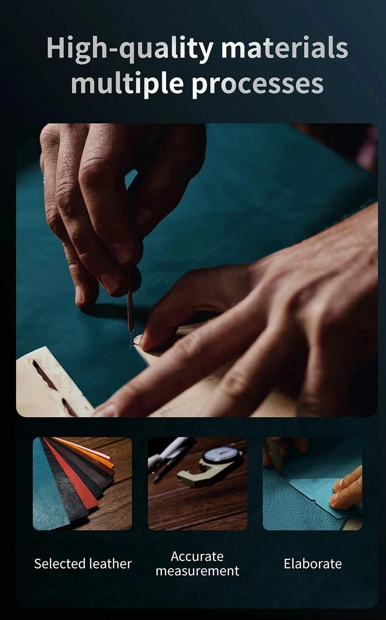 Luxury iPhone Leather Flip Case with Stand — Plating Book-Style Cover, Kickstand Holder, Shockproof Protection, Anti-Fingerprint Matte Finish