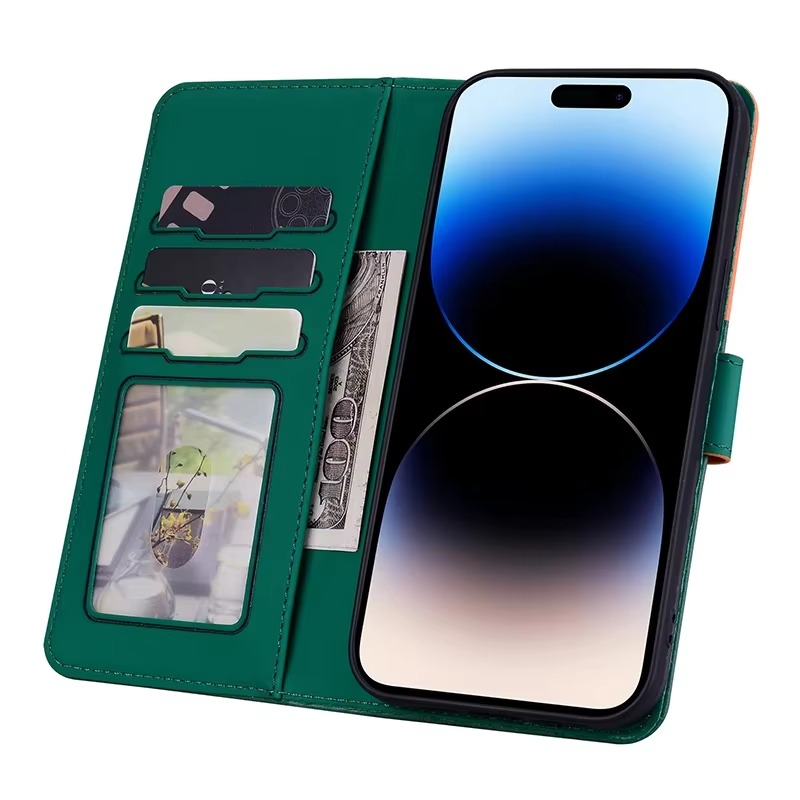 Luxury iPhone Leather Flip Wallet Case — Cute Cat Pet Design, Magnetic Cover with Card Holder, Stand Function, Shockproof Anti-Scratch Protection for Women