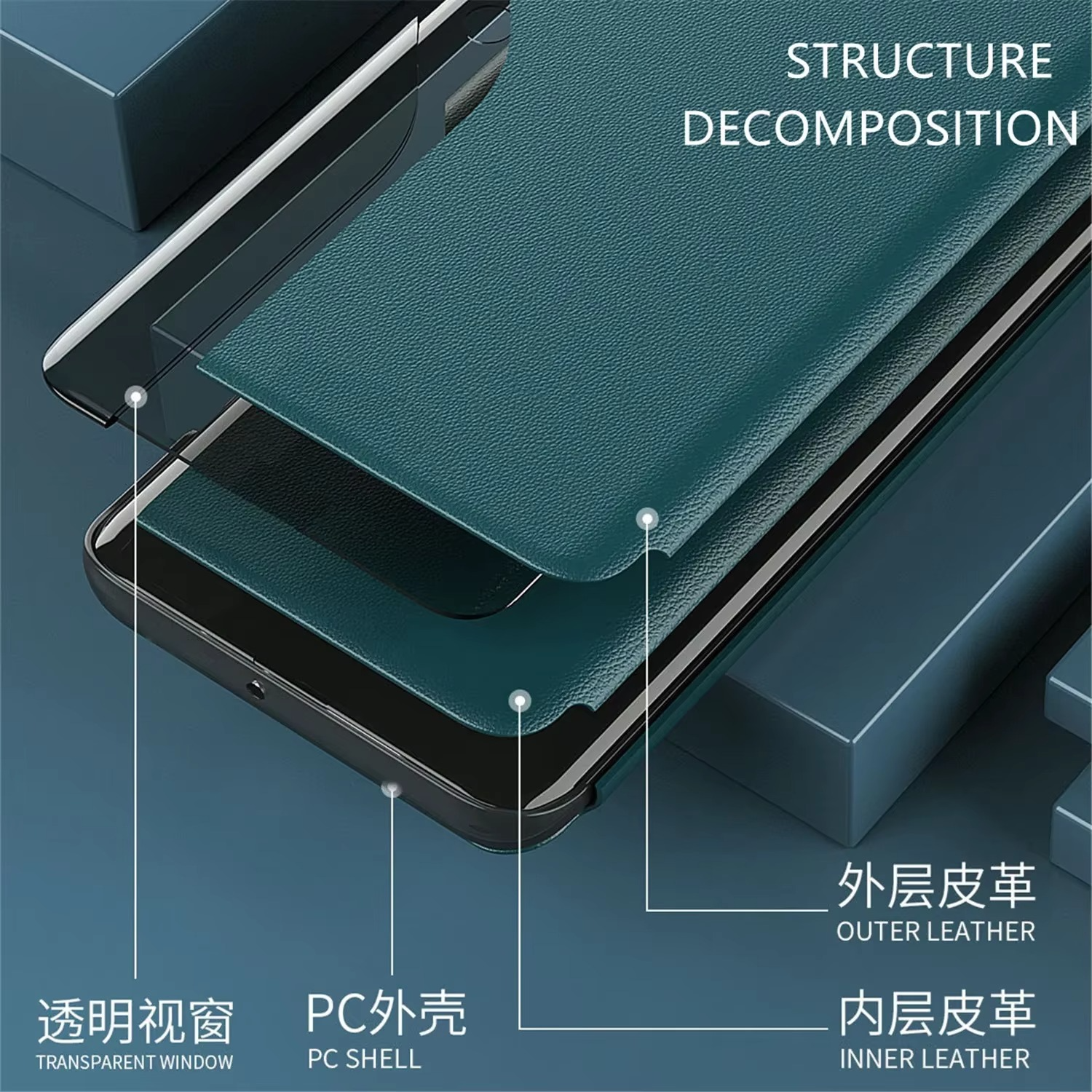 Luxury iPhone Leather Flip Wallet Case — Magnetic Stand Cover with Card Holder, Dual Layer Shockproof Protection, Anti-Fingerprint Scratch-Resistant Design