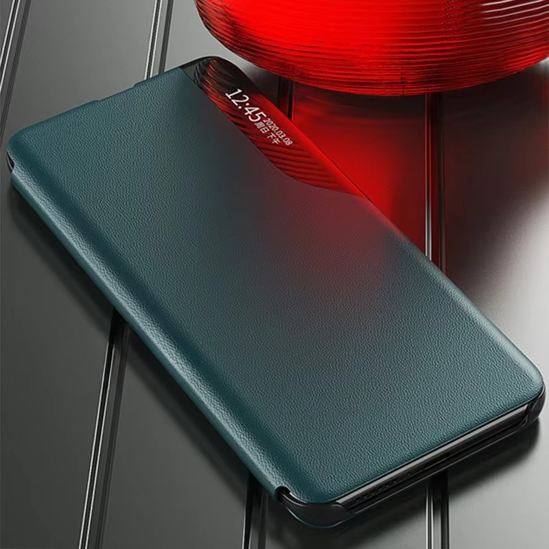Luxury iPhone Leather Flip Wallet Case — Magnetic Stand Cover with Card Holder, Dual Layer Shockproof Protection, Anti-Fingerprint Scratch-Resistant Design