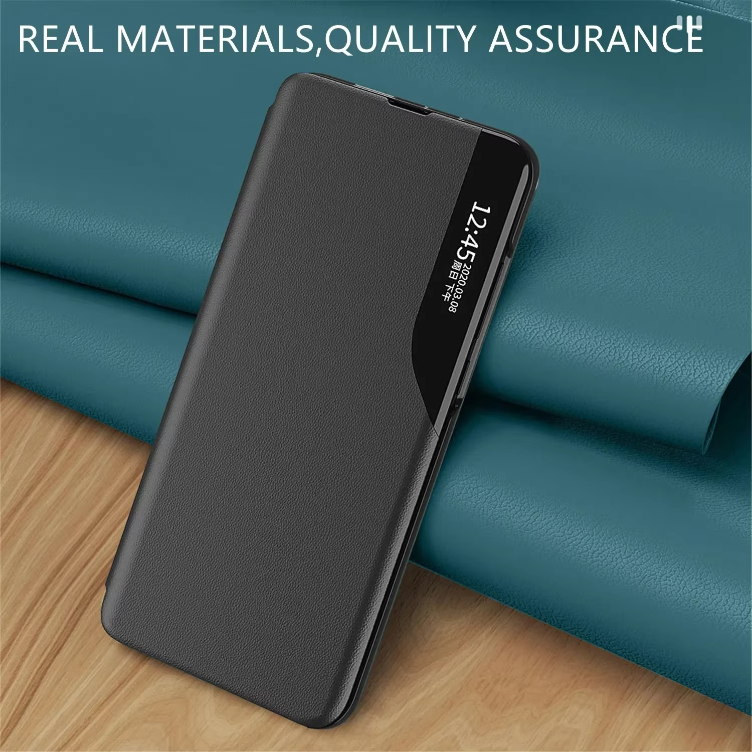 Luxury iPhone Leather Flip Wallet Case — Magnetic Stand Cover with Card Holder, Dual Layer Shockproof Protection, Anti-Fingerprint Scratch-Resistant Design