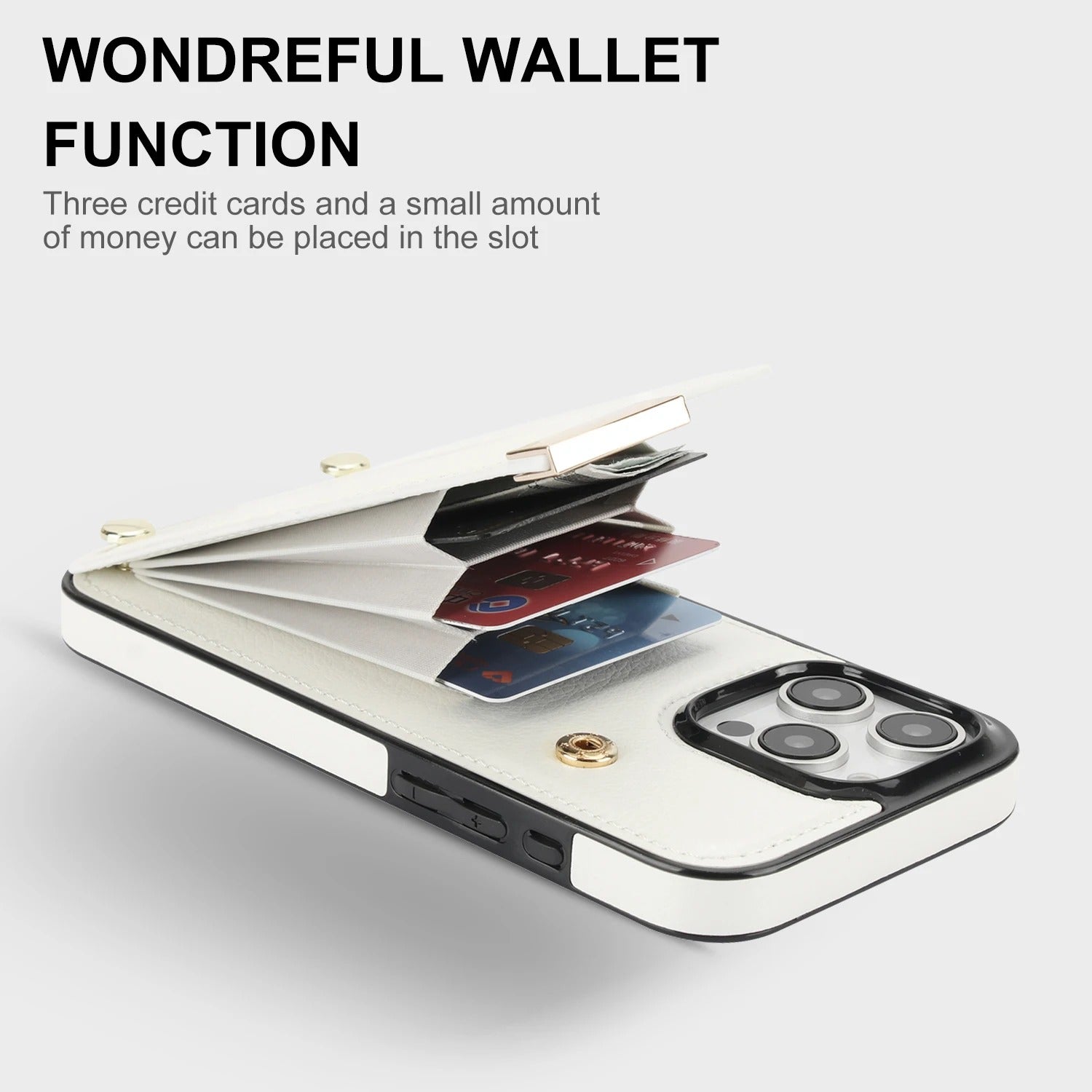 Luxury iPhone Leather Wallet Case with Card Holders — Kickstand Function, Full Body Protective Cover, Shockproof Design, Stylish and Functional Phone Case