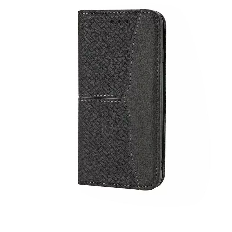 Luxury iPhone Leather Wallet Flip Case — Magnetic Cover with Card Holder, Kickstand Function, Dual Layer Shockproof Protection, Anti-Fingerprint Design