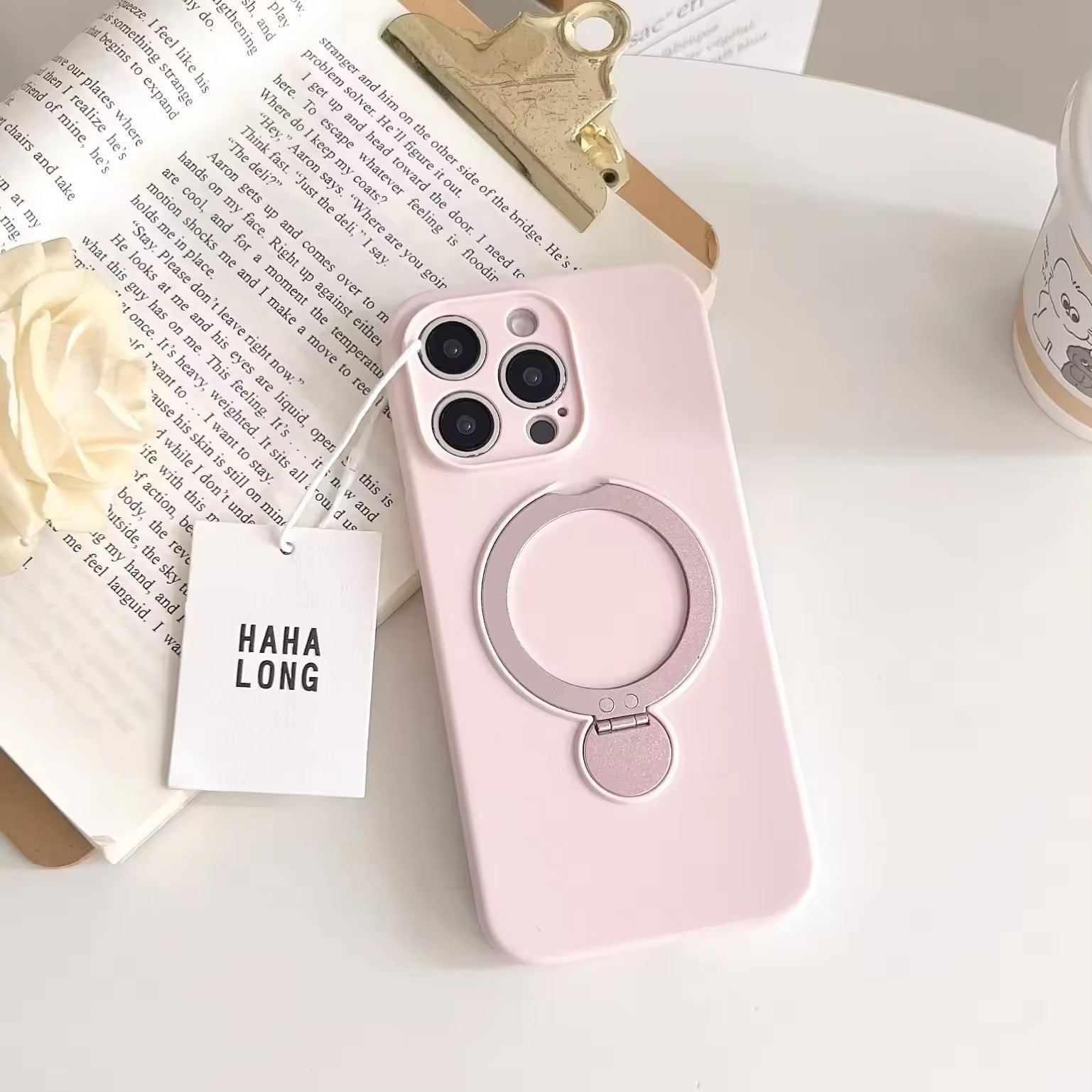 Luxury iPhone Liquid Silicone MagSafe Case — Magnetic Ring Holder Stand Cover, Shockproof Anti-Fingerprint Design, Wireless Charging Compatible Non-Slip Protection