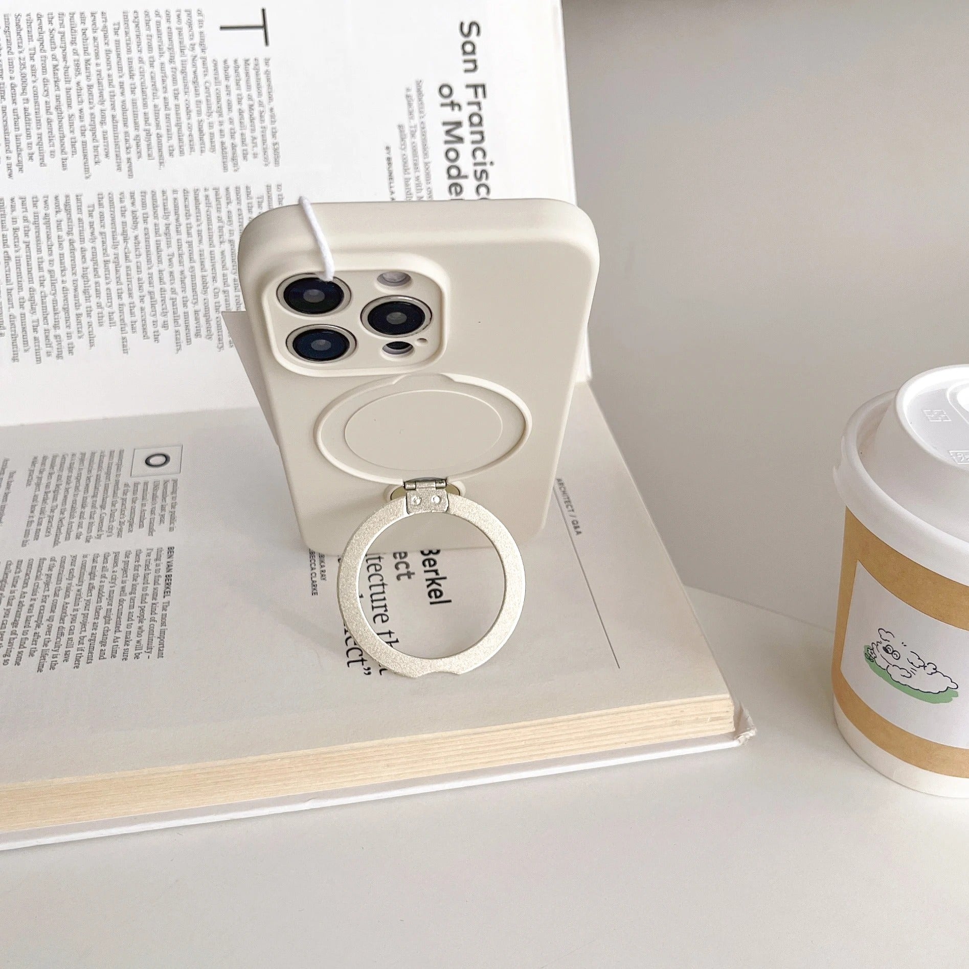 Luxury iPhone Liquid Silicone MagSafe Case — Magnetic Stand Holder Cover, Shockproof Full Protection, Matte Anti-Fingerprint Soft Bumper Design