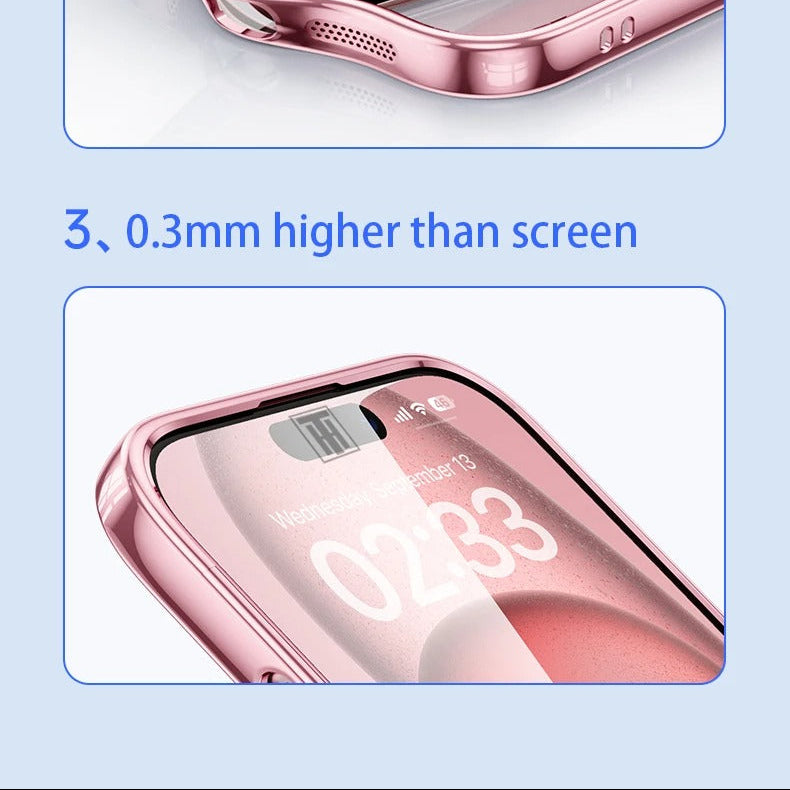 Luxury iPhone MagSafe Case Clear Plating Silicone Cover — Transparent Soft Design with Lens Film Protection, Slim Shockproof Anti-Fingerprint Non-Slip Finish